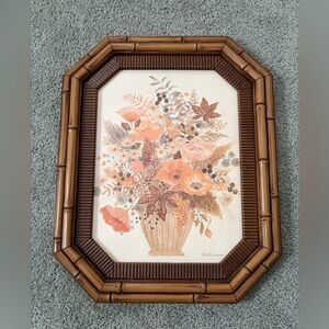 Floral Art in Bamboo Frame Home Interiors